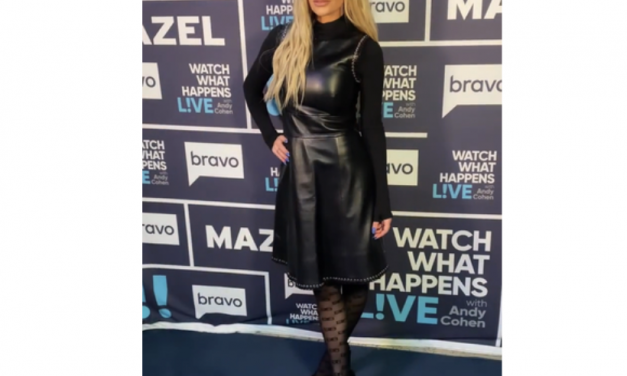 Dorit Kemsley’s Black Leather Dress on WWHL