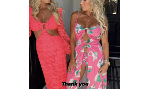 Tamra Judges’ Pink Crochet Cutout Dress