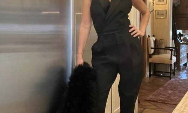 Lisa Rinna’s Black Tuxedo Jumpsuit
