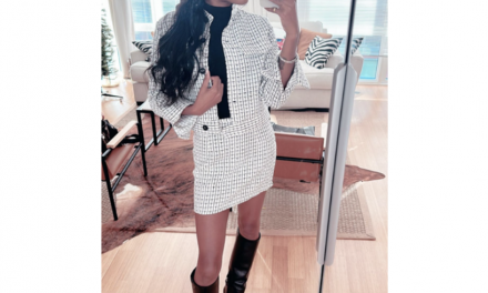 Ciara Miller’s White Tweed Skirt Set