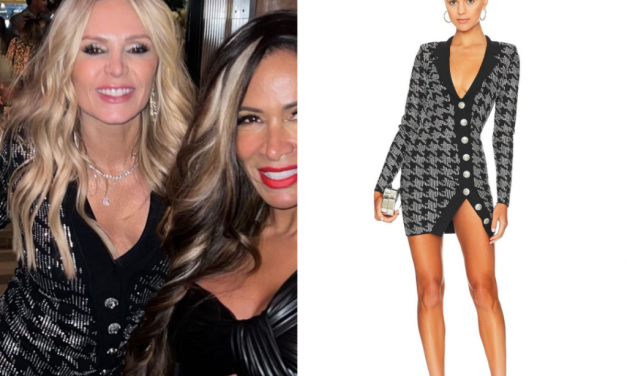 Lisa Hochstein’s Black and Crystal Houndstooth Dress