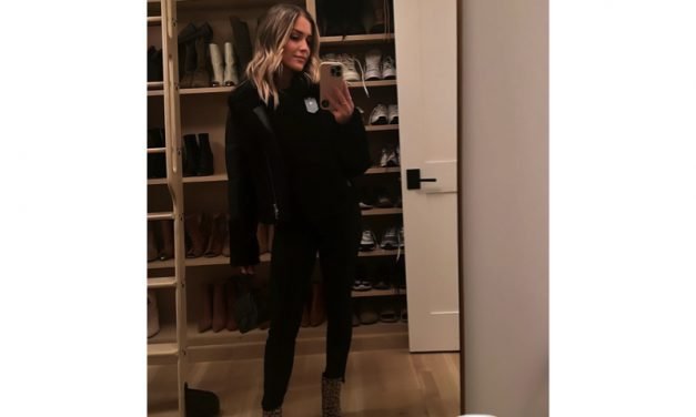 Kristin Cavallari’s Black Fur Trim Puffer Jacket