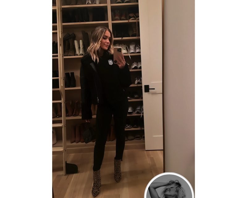 Kristin Cavallari’s Black Fur Trim Puffer Jacket