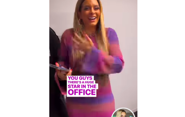 Robyn Dixon’s Striped Purple and Pink Sweater Dress