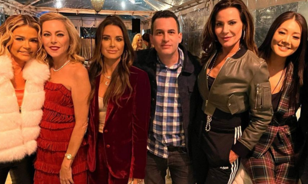 Kyle Richards’ Burgundy Velvet Suit