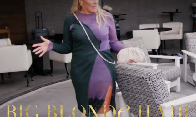 Heather Gay’s Purple Colorblock Dress