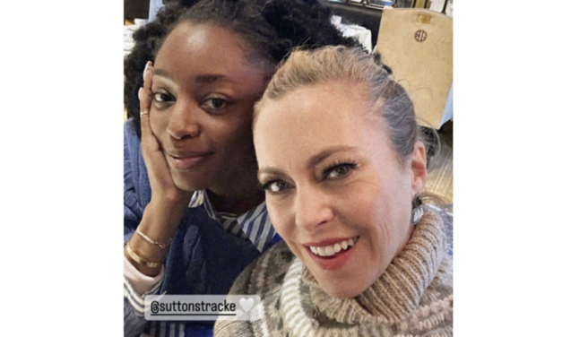 Sutton Stracke’s Beige Fair Isle Turtleneck