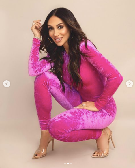 Melissa Gorga’s Pink Velvet Catsuit