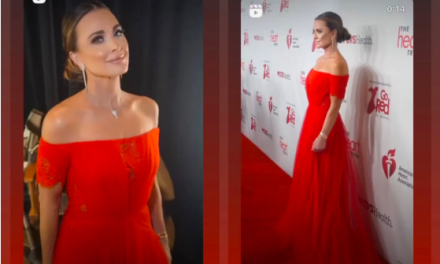 Kyle Richards’ Red Off the Shoulder Gown