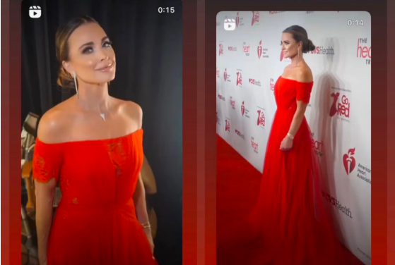 Kyle Richards’ Red Off the Shoulder Gown