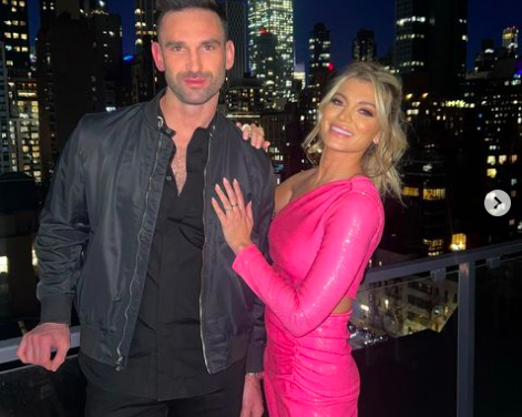 Lindsay Hubbard’s Pink Sequin Cutout Dress