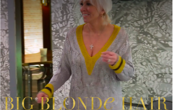 Margaret Josephs’ Grey and Yellow Sweater