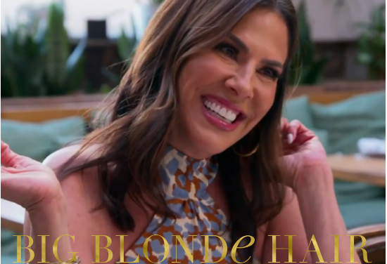 Jen Fessler’s Blue and Brown Printed Top