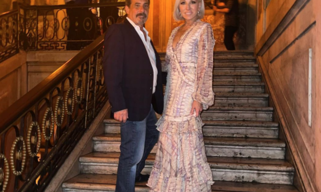 Margaret Josephs’ Printed Tiered Maxi Dress