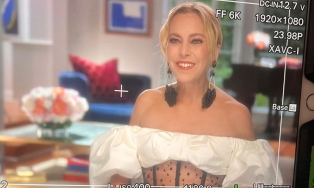 Sutton Stracke’s Black and White Corset Dress