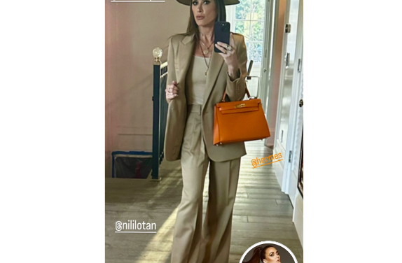 Kyle Richards’ Camel Suit