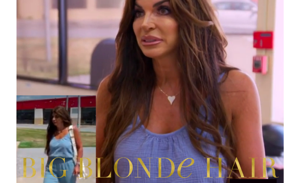 Teresa Giudice’s Heart Necklace, Blue Top and Pants Set