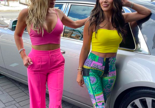Jackie Goldscheider’s Pink Crop Top and Pants