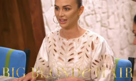 Lala Kent’s White and Tan Embroidered Dress