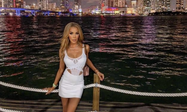 Lisa Hochstein’s White Mesh Corset Dress