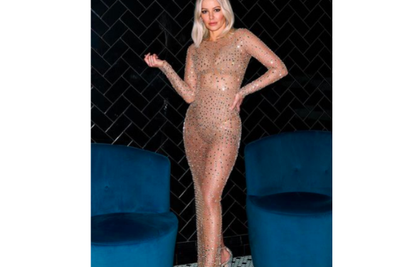 Ariana Madix’s Nude Sheer Embellished Dress