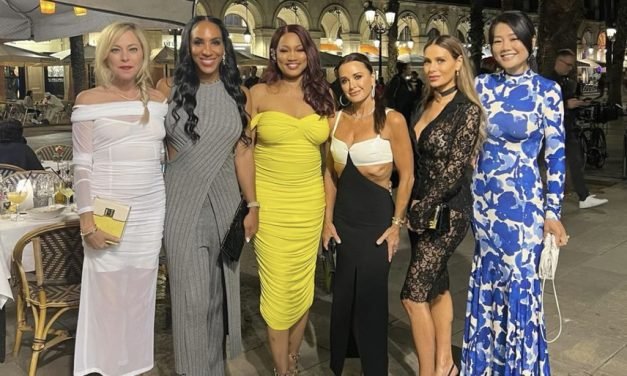 Crystal Kung Minkoff’s Blue Floral Dress