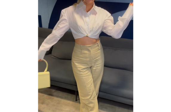 Ariana Madix’s White Shirt and Beige Pants on Hoda and Jenna