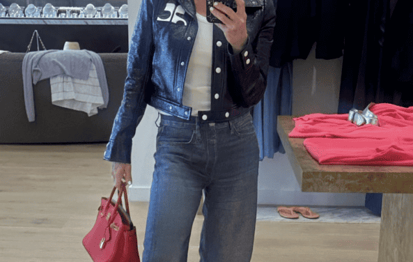 Kyle Richard’s Black Logo Leather Jacket