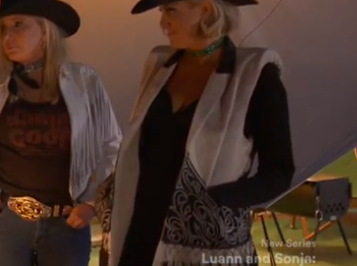 Gina Kirschenheiter’s Ivory and Black Fringe Vest