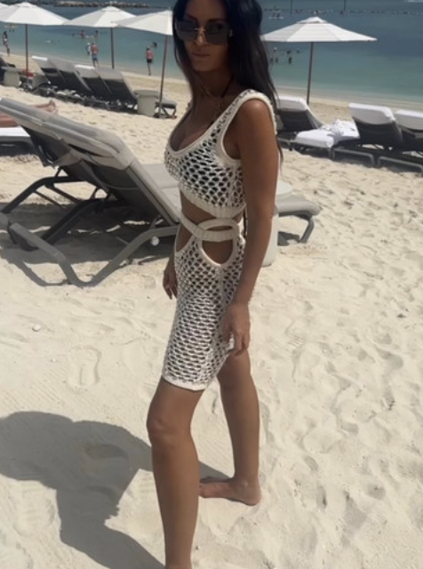 Lisa Barlow’s Crochet Cutout Cover Up Dress