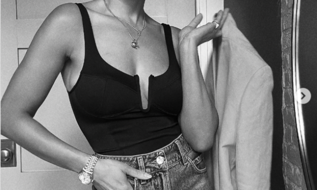 Sai De Silva’s Black V Wire Bodysuit