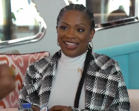 Kandi Burruss’ Black and White Plaid Coat