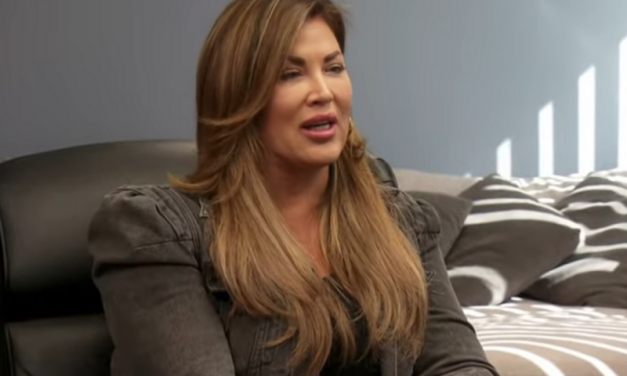 Emily Simpson’s Black Faded Denim Jacket