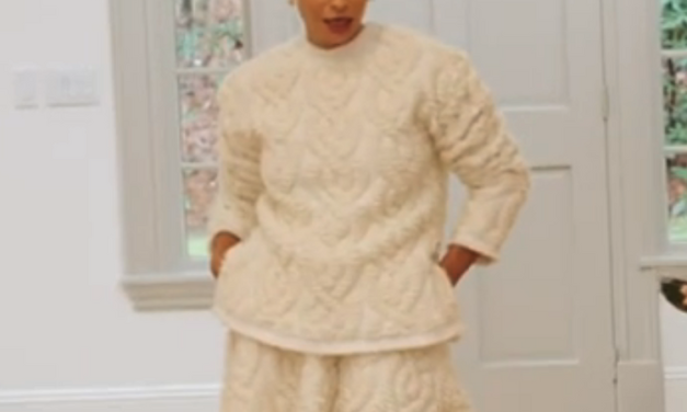 Sai de Silva’s Ivory Cable Knit Skirt Set