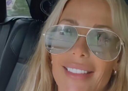 Tracy Tutor’s Green Transparent Aviator Sunglasses