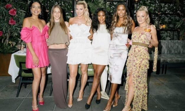 Ciara Miller’s Grey Floral Bustier Dress