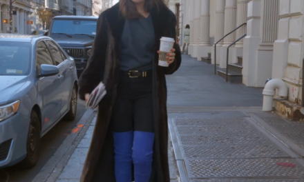 Brynn Whitfield’s Blue Suede Over the Knee Boots
