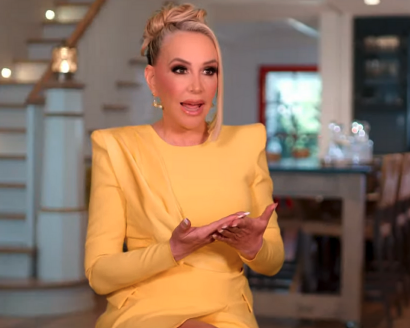 Shannon Beador’s Yellow Draped Confessional Dress