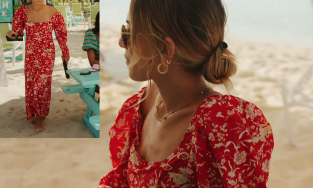 Erin Lichy’s Red Floral Print Maxi Dress