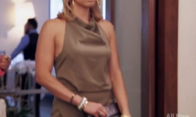 Jennifer Pedranti’s White Satin Cowl Dress