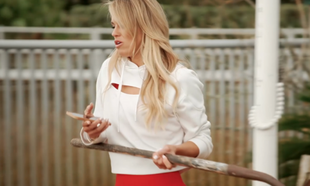 Olivia Flowers’ White Cutout Hoodie