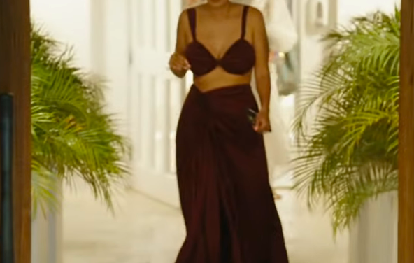 Jessel Taank’s Maroon Bralette and Maxi Skirt