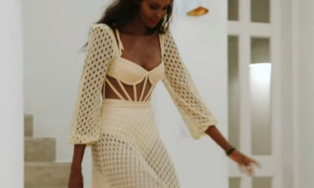 Ubah Hassan’s Ivory Crochet Corset Dress