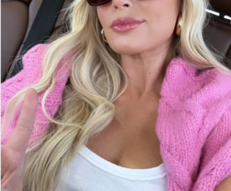 Madison LeCroy’s Pink Cable Knit Sweater