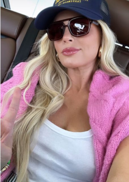 Madison LeCroy’s Pink Cable Knit Sweater