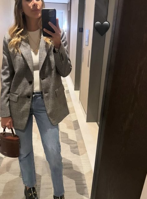 Erin Lichy’s Grey Plaid Blazer