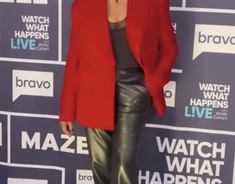 Garcelle Beauvais’ Red Velvet Blazer on WWHL