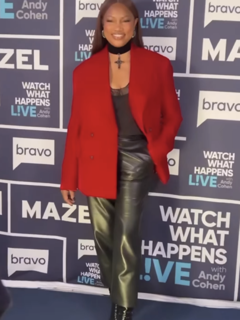 Garcelle Beauvais’ Red Velvet Blazer on WWHL