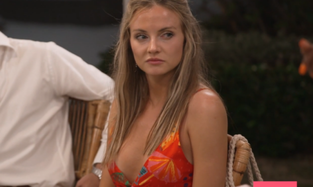 Taylor Ann Green’s Red Tropical Print Dress