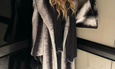 Alexia Echevarria’s Black Ombré Fur Coat